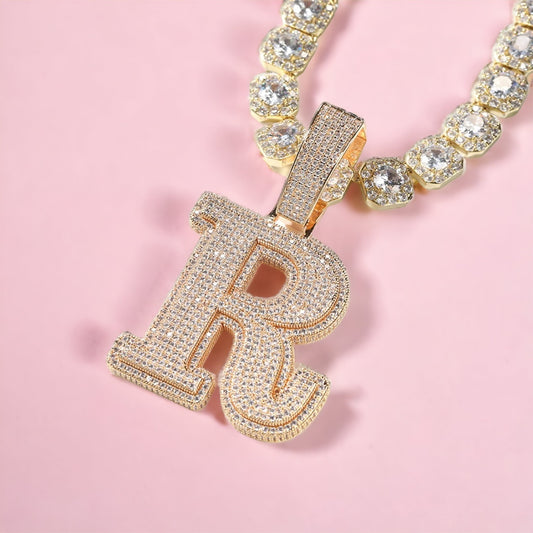 Iced Out Pendant | Initial Pendant | AriJah's BOX