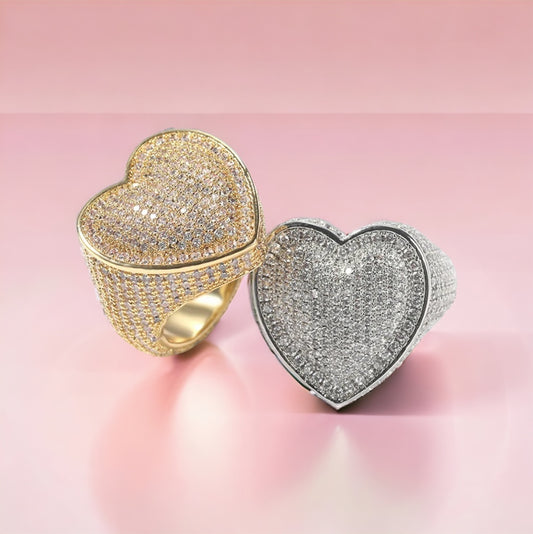 Heart Bubble Ring | Diamond CZ Ring | AriJah's BOX
