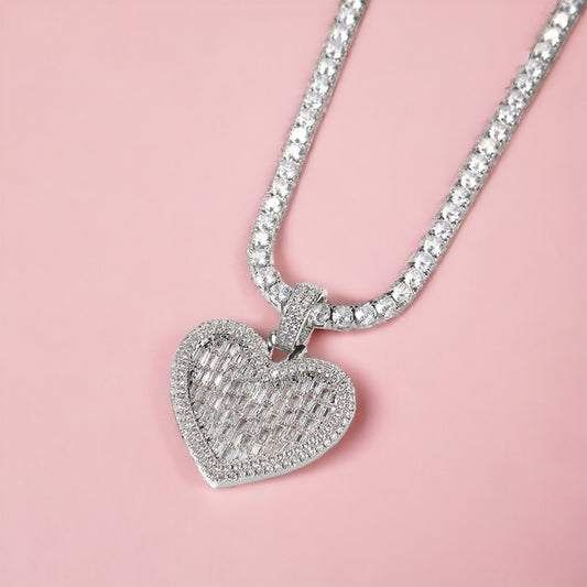 Diamond Heart Pendant | Heart Charm | AriJah's BOX