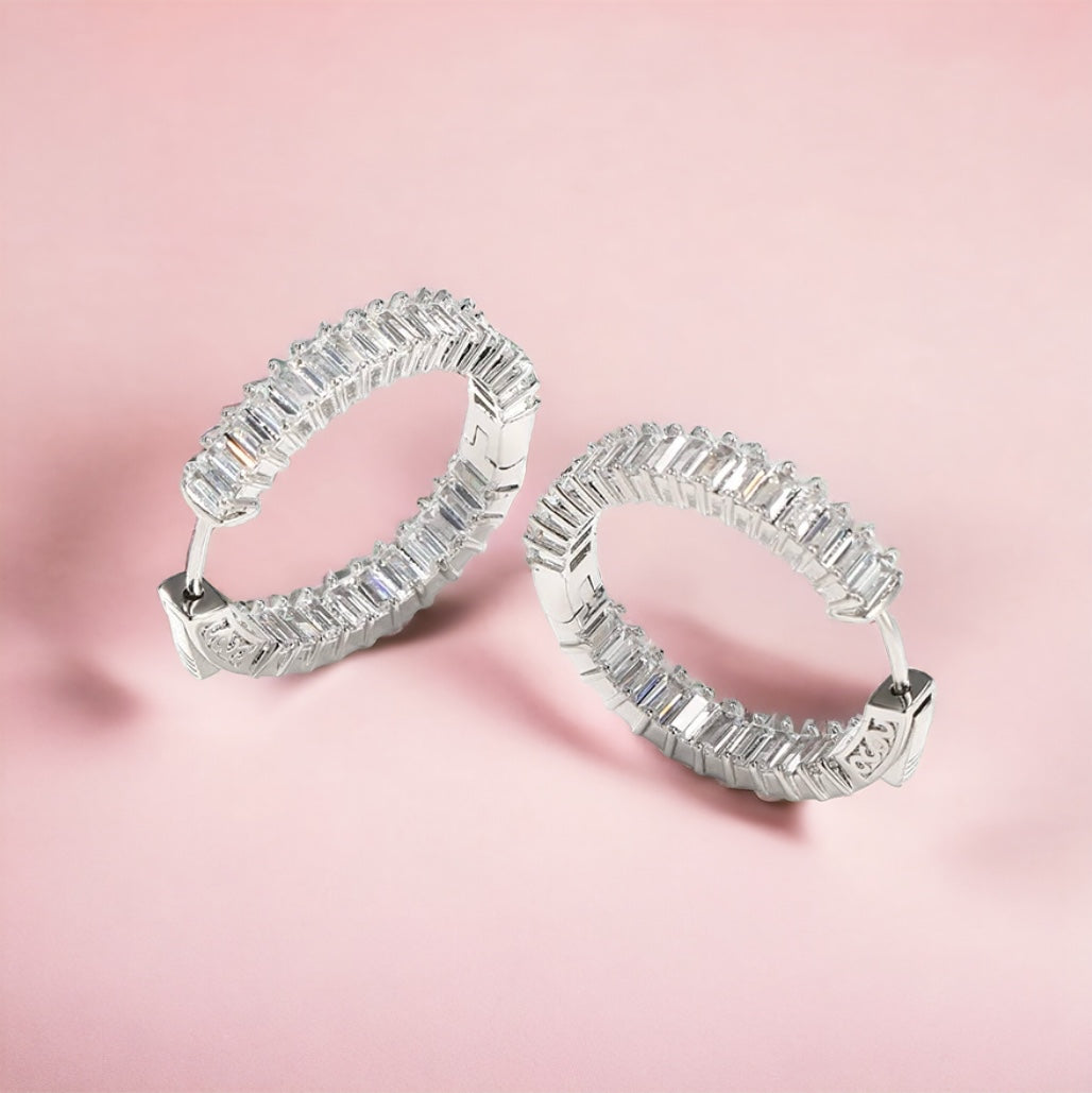 Diamond Hoop Earrings | Luna Earrings | AriJah's BOX