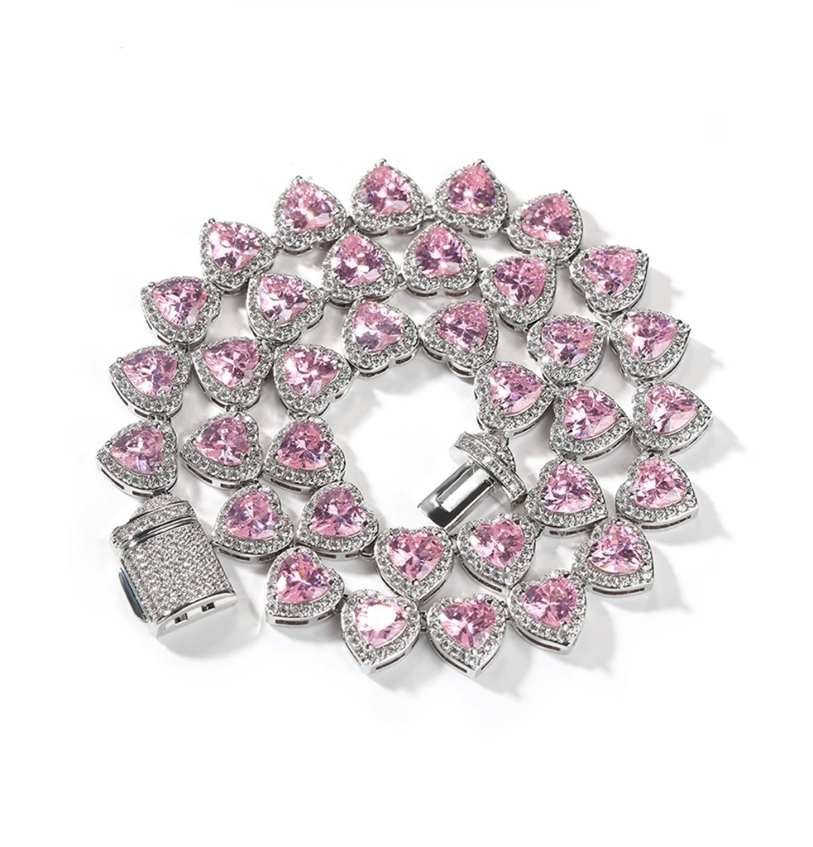 Heart Tennis Necklace | Heart Diamond Necklace | AriJah's BOX
