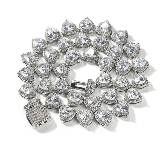Heart Tennis Necklace | Heart Diamond Necklace | AriJah's BOX