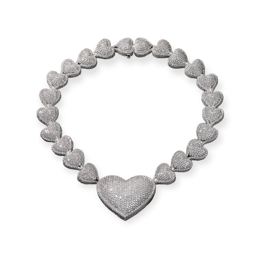 Heart Diamond Necklace | Heart Choker Chain | AriJah's BOX
