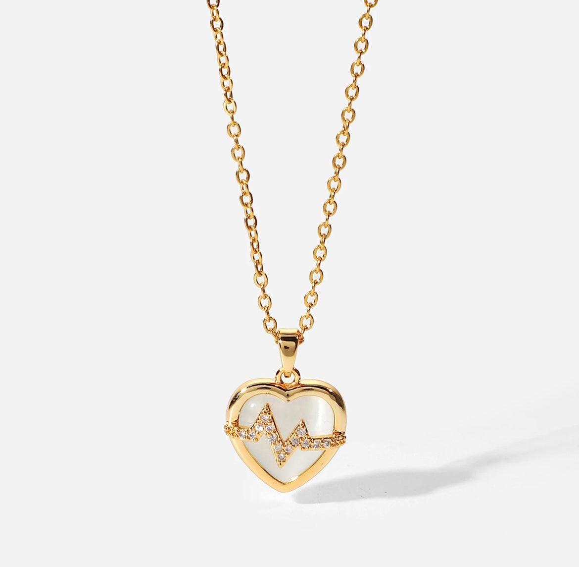 Opal Heartbeat Pendant | Heart Pendant Necklace | AriJah's BOX
