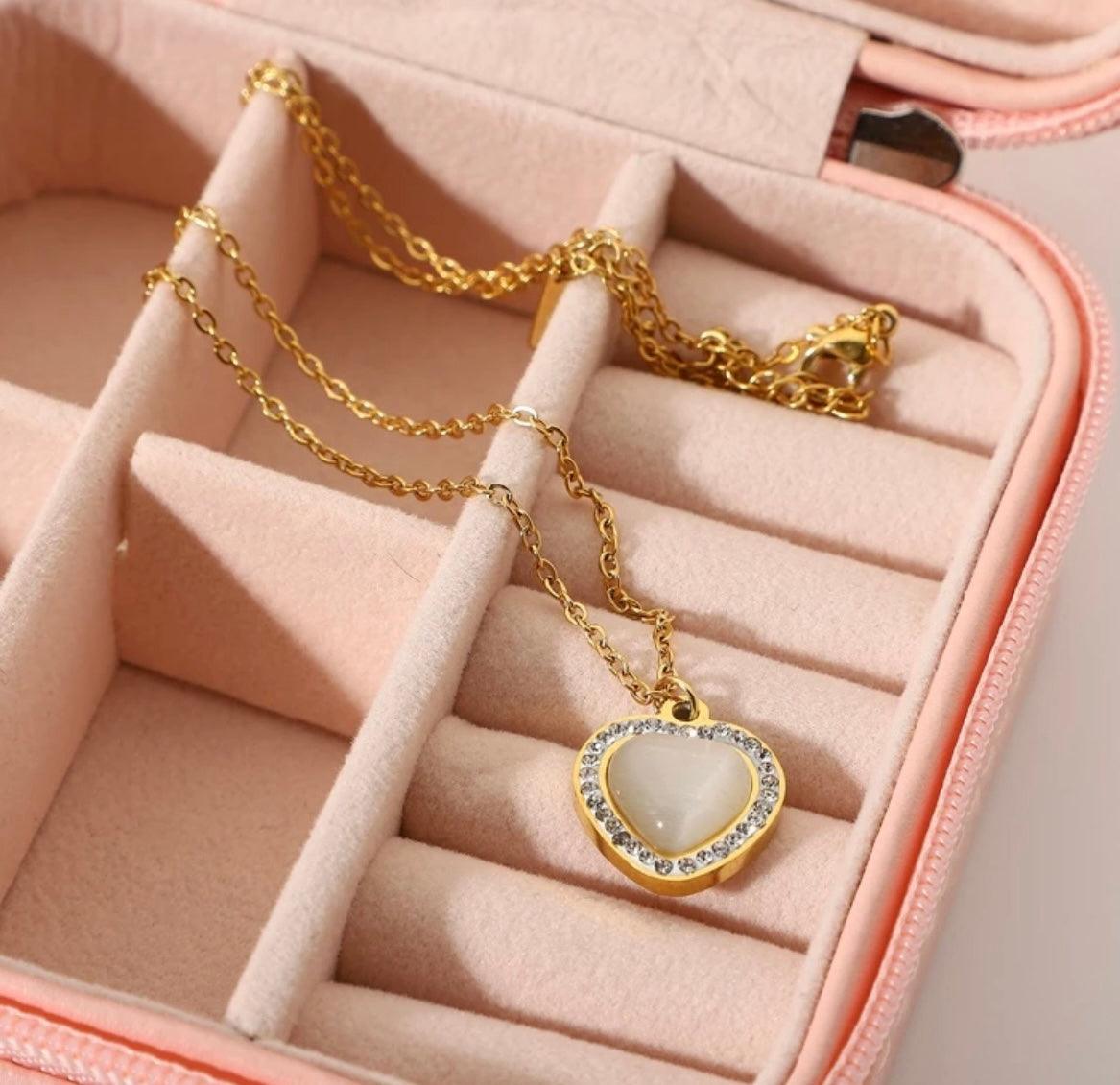Heart Opal Pendant | Heart Pendant Necklace | AriJah's BOX