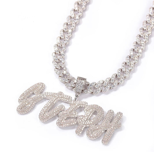 Two Layer Nameplate | Diamond Name Necklace | AriJah's BOX