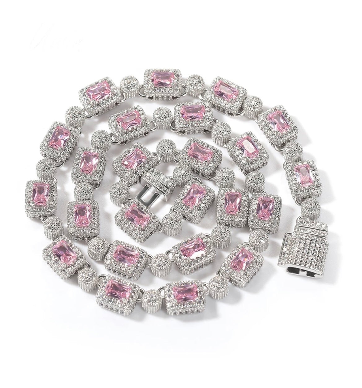 Pink Diamond Chain | Rectangular Diamond | AriJah's BOX