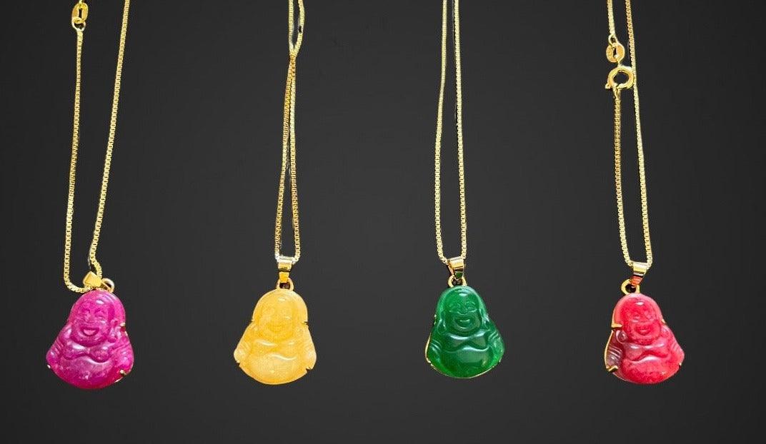 Gold Plated Mini Buddha | Jade Buddha Pendant Necklace | AriJah's BOX