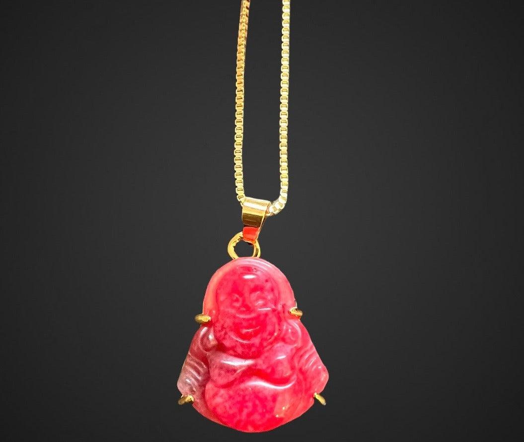 Gold Plated Mini Buddha | Jade Buddha Pendant Necklace | AriJah's BOX