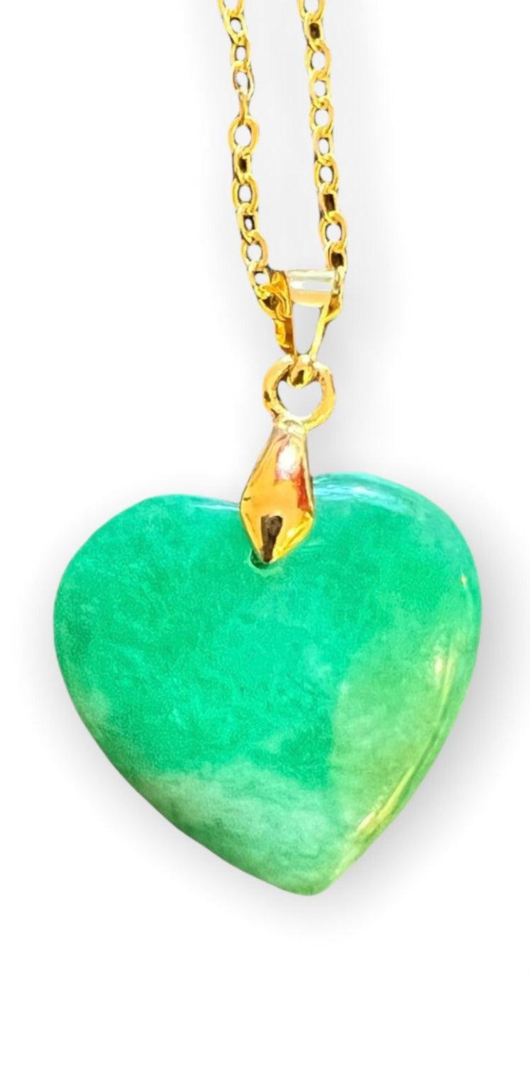 Jade Heart Necklace | Heart Jade Pendant | AriJah's BOX